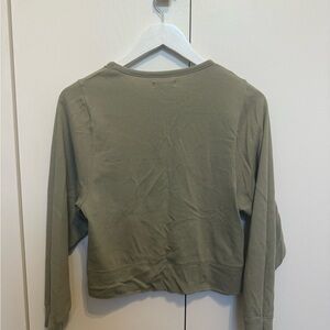 Madewell Green Cropped Long Sleeve Top